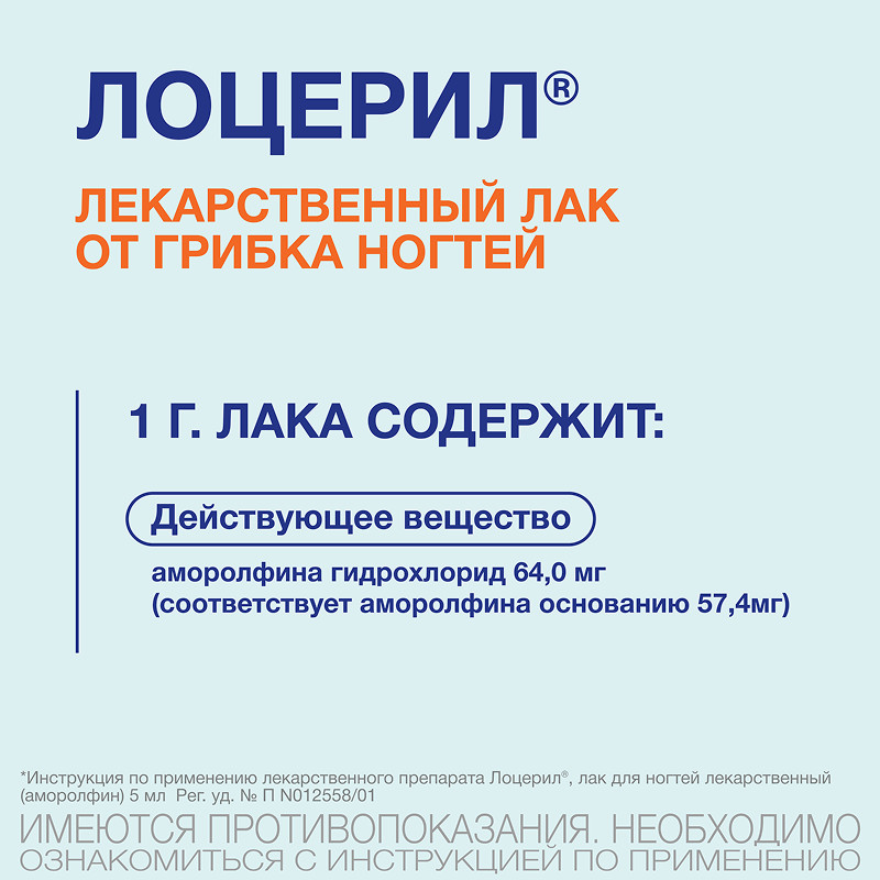 Лоцерил 5% лак для ногтей против грибка 5 мл