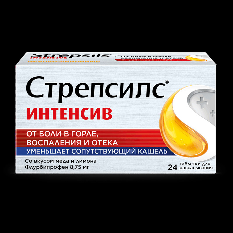 Стрепсилс Интенсив таблетки для рассасывания Мед-Лимон 24 шт
