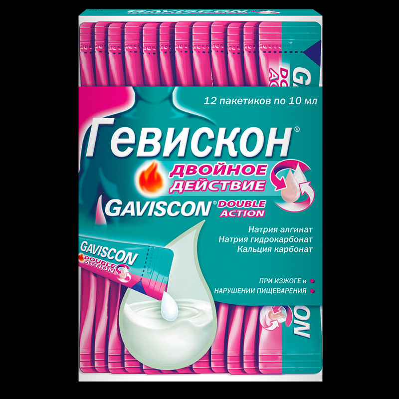 Гевискон Двойное Действие суспензия Мята 10 мл 12 шт