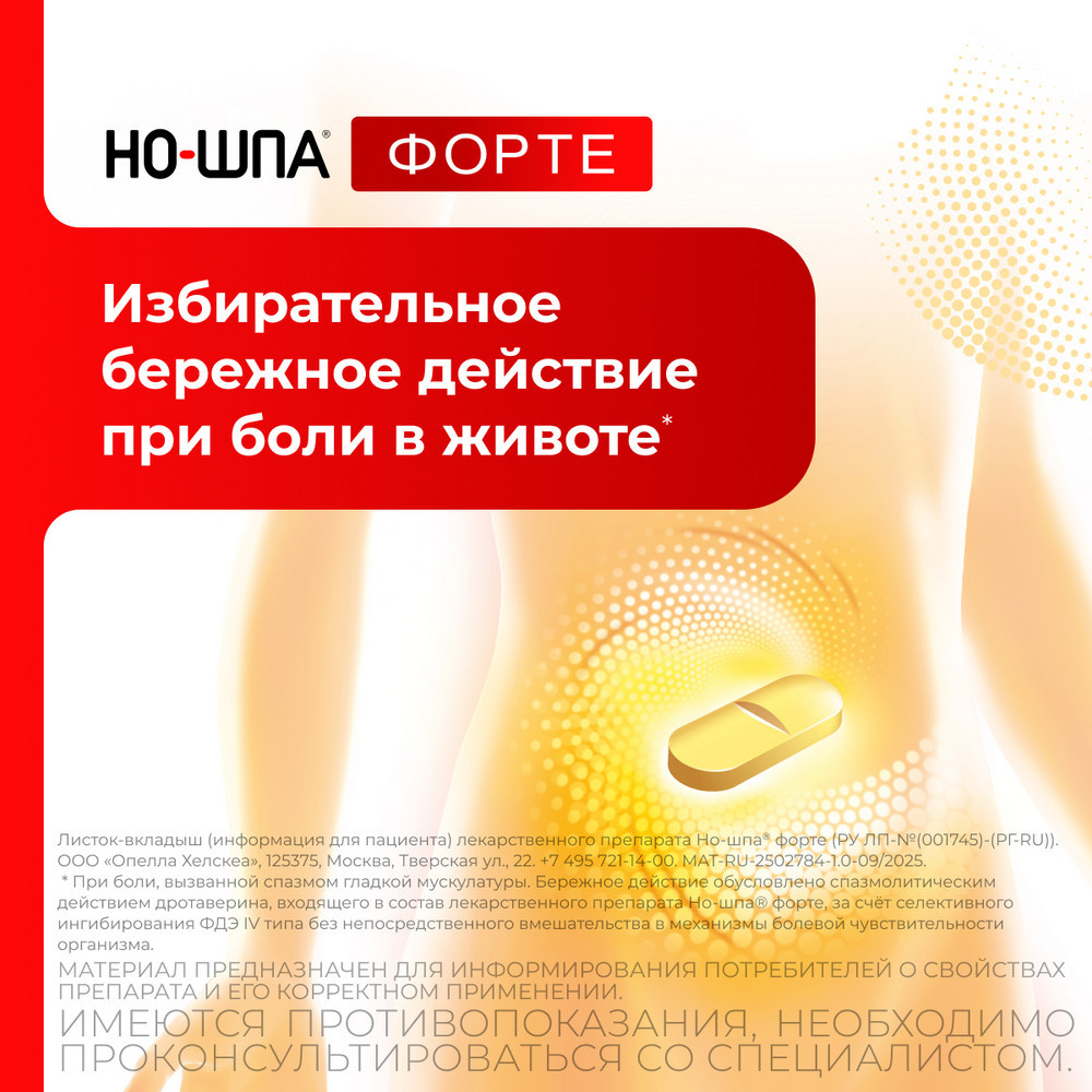 Но-шпа Форте 80 мг таблетки 24 шт